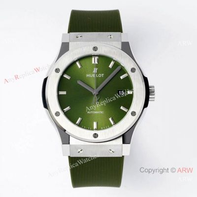 Swiss Luxury Hublot Classic Fusion 42mm Watch Titanium Olive Green Dial-Best Hublot Replica Watches